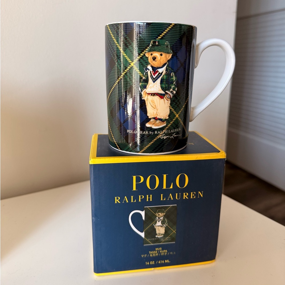Polo Ralph Lauren Highmoore Polo Bear Plaid Mug - Picture 1 of 4